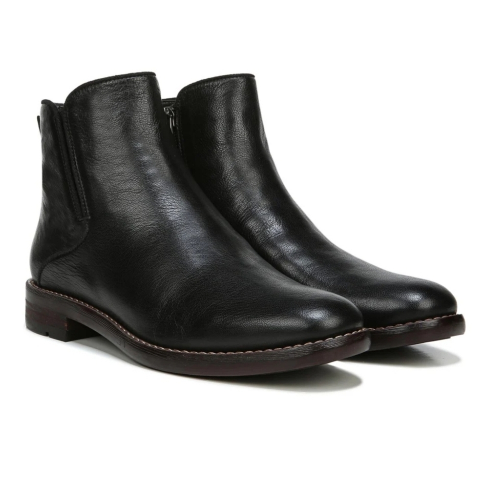 Franco Sarto Marcus Black Leather Bootie, Size 8.5M
